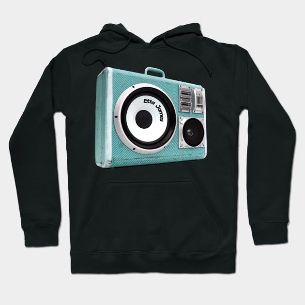 a radio 60s with sticker Etta James Hoodie by theStickMan_Official